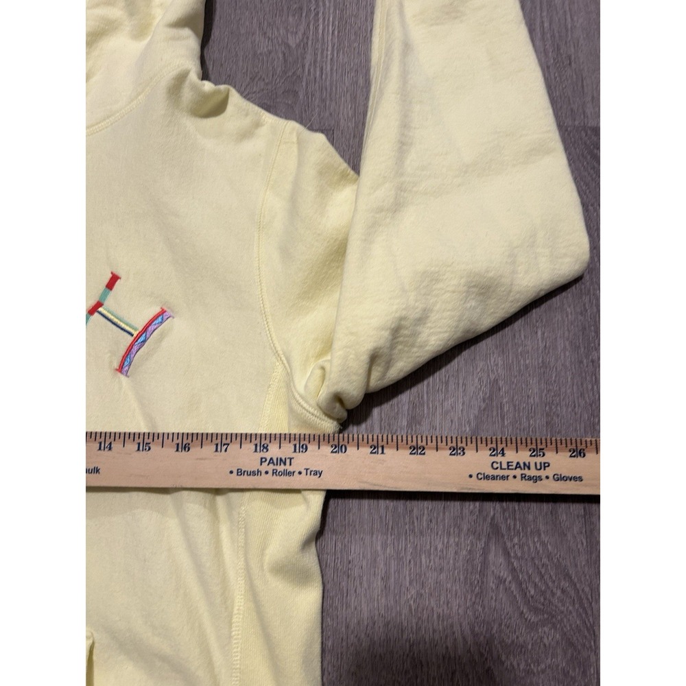 Noah Yellow Core Logo Hoodie Mens Medium Pullover Embroidered - Picture 6 of 8